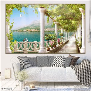 Tranh những hàng lang cây xanh trên bờ sông