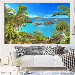 Tranh khu đảo đừa xanh treo tường