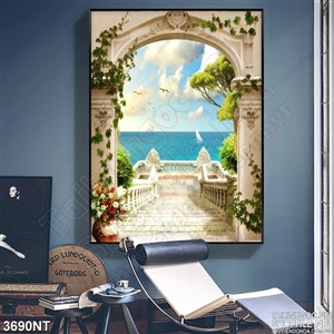 Tranh cổng thiên đường dẫn ra biển in uv