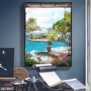 Tranh đàn cá heo nhảy lên khỏi mặt biển