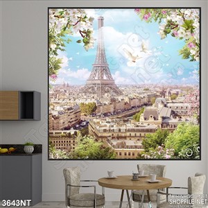 Tranh phong cảnh thiên nhiên xanh treo tường