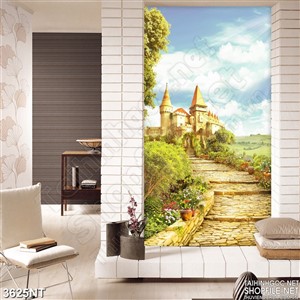 Tranh bầu trời xanh trên đỉnh tháp chùa vàng