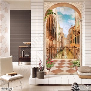 Tranh cánh cổng lớn dẫn vào thành phố