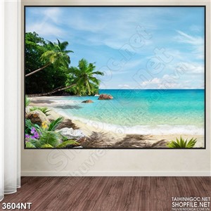 Tranh đảo ngọc bên hàng dừa xanh