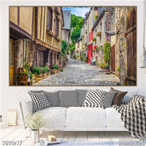 Tranh những dãy nhà trên phố vắng 3d