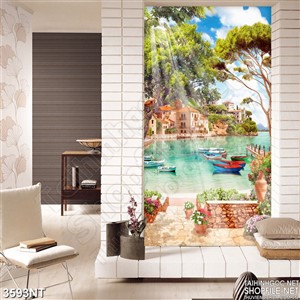 Tranh ánh nắng xuyên qua những tán lá xanh