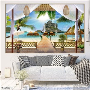 Tranh lối đi nhỏ trên mặt biển xanh