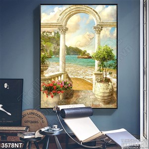 Tranh khung cảnh xinh đẹp nên thơ 3d