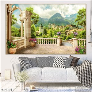 Tranh khu sân thượng rộng lớn giữa rừng xanh