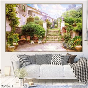 Tranh những cây xanh phủ đẩy tòa lâu đài