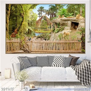 Tranh ngôi nhà đất trong khu rừng rậm