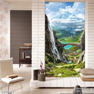 Tranh mây trắng phủ đầy những ngọn núi cao