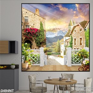 Tranh ánh nắng trên lâu đài hoa