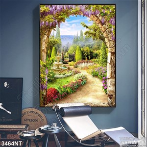 Tranh cánh cổng dẫn vào rừng cây