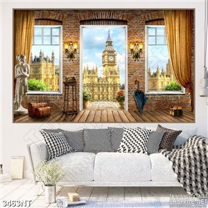 Tranh căn phòng nhìn ra thành phố cổ