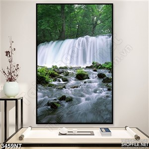Tranh con thác dài vô tận trang trí căn phòng
