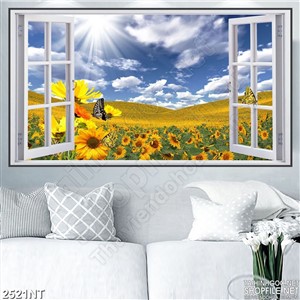 Tranh cửa sổ nhìn ra cánh đồng hướng dương