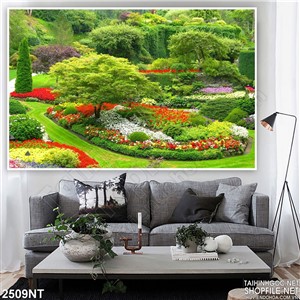Tranh khu vườn hoa treo tường