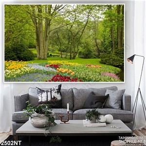 Tranh rừng cây và hoa trang trí căn nhà