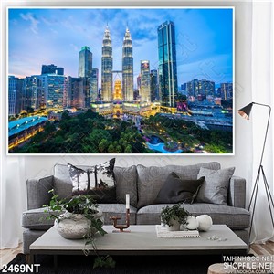 Tranh thành phố tháp đôi