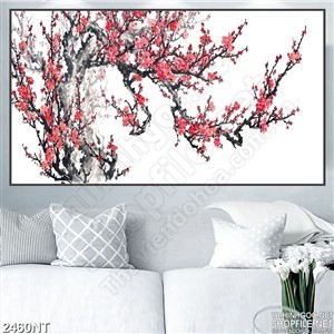 Tranh vẽ gốc hoa anh đào