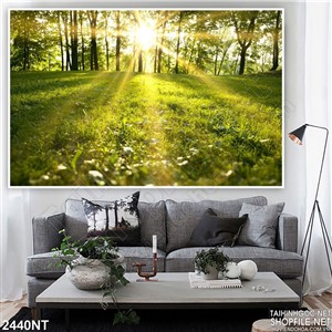 Tranh ánh nắng sau hàng cây