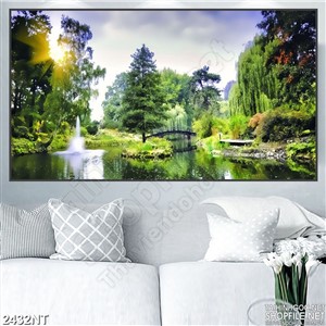 Tranh những suối nước quanh rừng