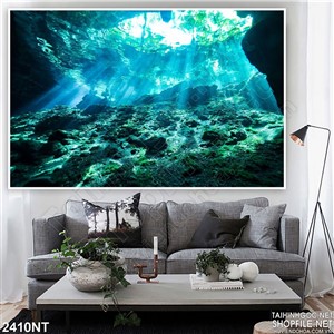 Tranh ánh sáng chiếu vào miệng hang động