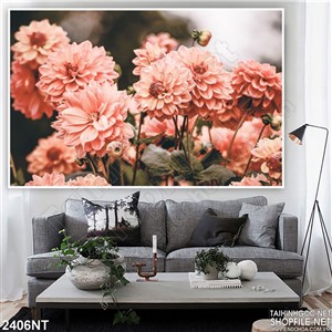 Tranh nhưng bông hoa thược dược 3d