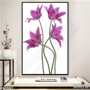 Tranh hoa lan tím treo tường