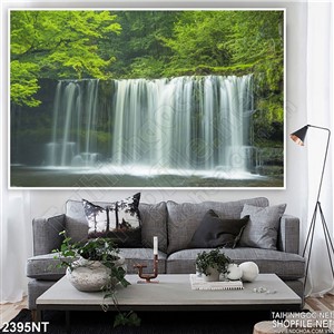 Tranh thác nước đổ về sông 3d