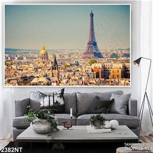 Tranh ngọn tháp cao trong thành phố 3d