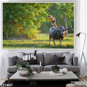 Tranh họa tiết màu đen treo tường