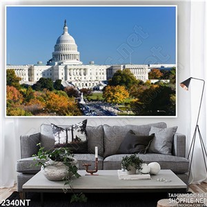 Tranh tòa nhà trắng treo tường