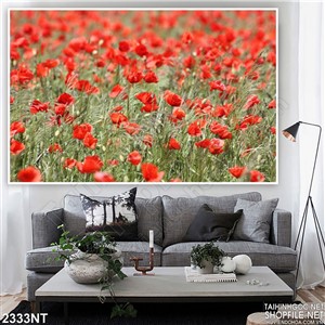 Tranh cánh đồng hoa trong gió