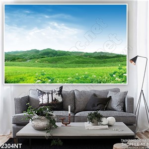 Tranh đồng bằng xanh trang trí tường nhà