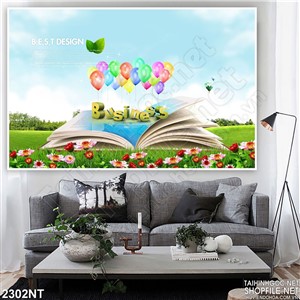 Tranh lập từng trang sách treo tường