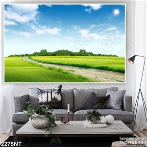 Tranh con đường mòn trên cánh đồng cỏ