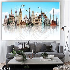 Tranh vẽ những lâu đài nguy nga trên biển