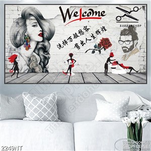 Tranh barber vẽ chàng trai cô gái in uv