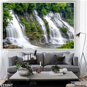 Tranh những thác nước cao trên núi