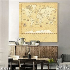 Tranh bản đồ thế giới in uv