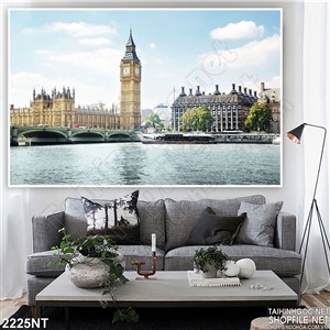 Tranh thủ đô bên sông treo tường