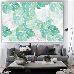 Tranh nhưững chiếc lá xanh in uv