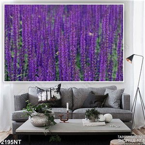 Tranh những bông hoa tím in uv