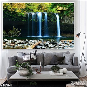 Tranh thác nhỏ đổ suối trong 3d