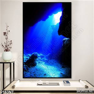 Tranh vách đá được chiếu sáng dưới đáy biển