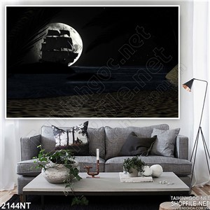 Tranh con tàu che lấp ánh trăng