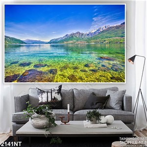 Tranh dòng sông xanh trong vắt