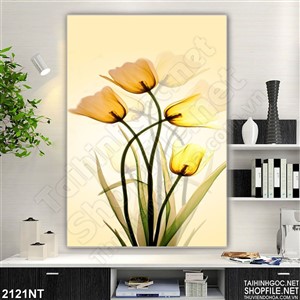 Tranh vẽ hoa lồng đèn 3d